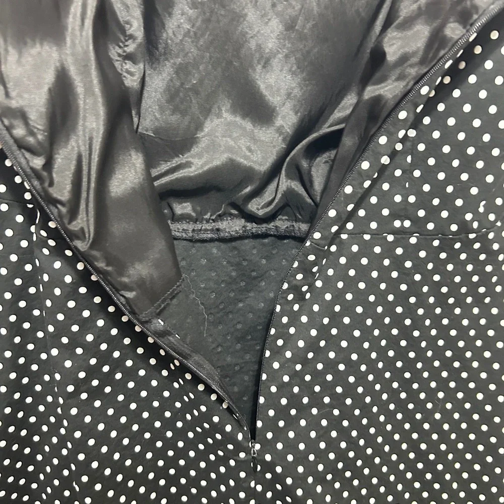 VTG Jessica Howard Retro Chic Parisian‎ Polka Dot Midi Dress 18W Black Classic